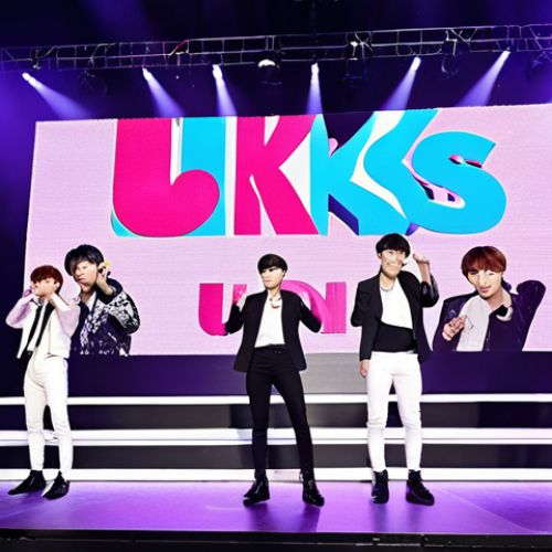 Home 4 **Image Prompt:** U-KISS reunion concert, VR experience, fans cheering, vibrant stage lighting, K-Pop group performing, modern technology.
